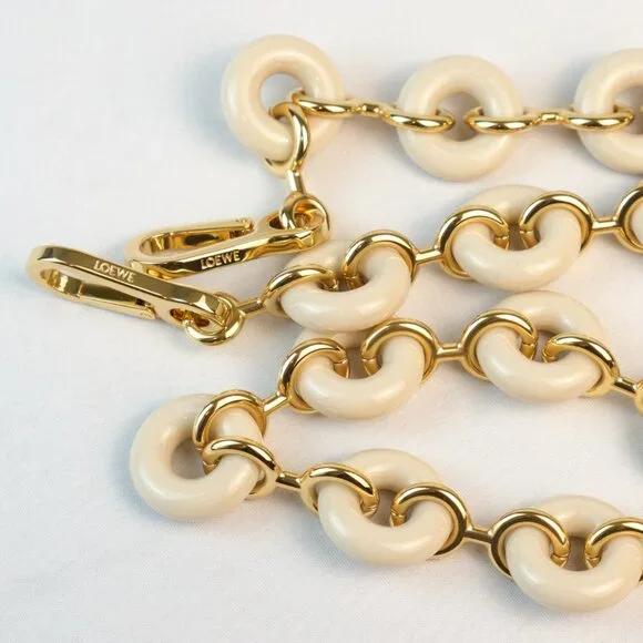 Loewe Gold-toned Acetate Donut Chain, Angora Ivory - Picture 2 of 9